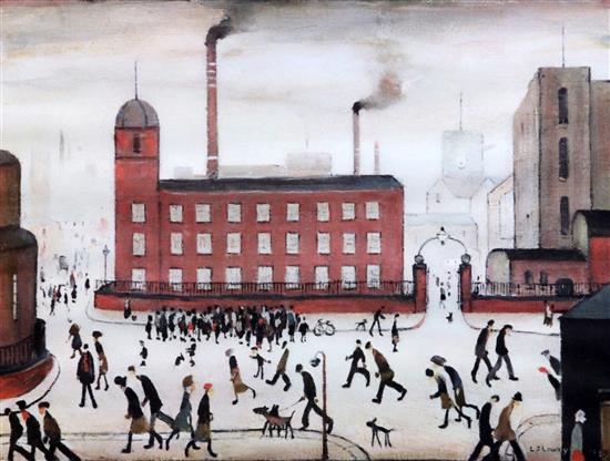 §Laurence Stephen Lowry (1887-1976) Mill Scene 13.25 x 16.5in.